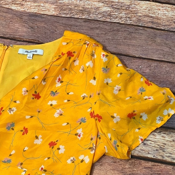 Madwell Yellow Floral Long Casual Summer Fall Dress Womens - Picture 4 of 6